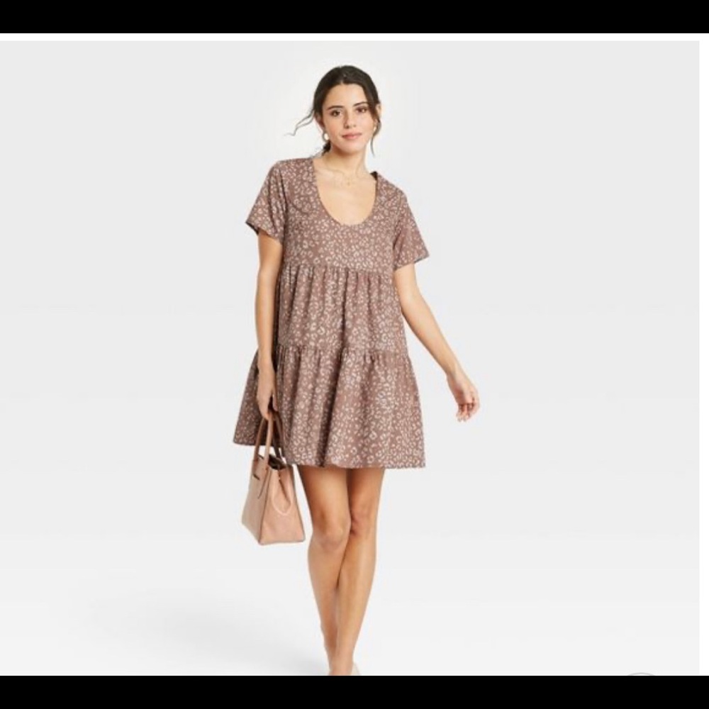 Target Women's Flutter Short Sleeve Tiered Dress